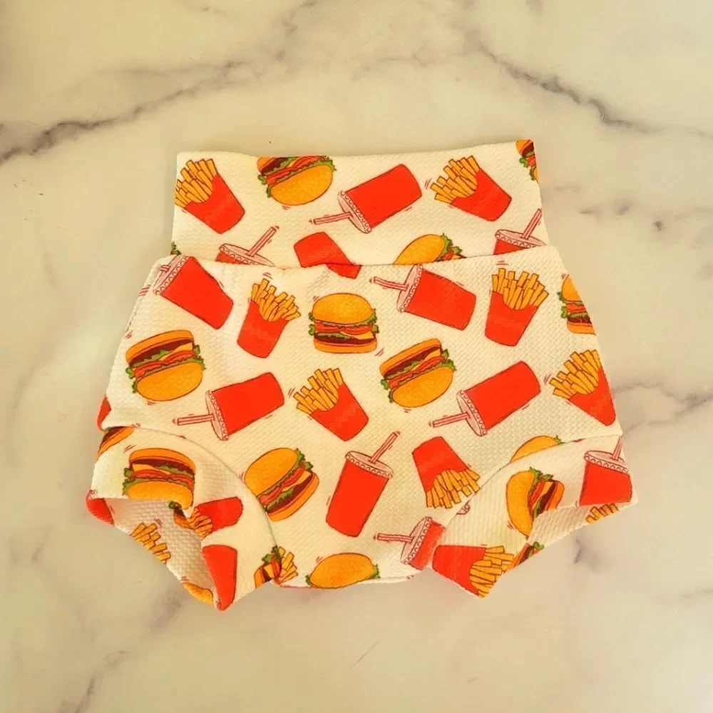 Tiny Toes 18 month Cheeseburger girls shorts bloomers high rise botoms fast food